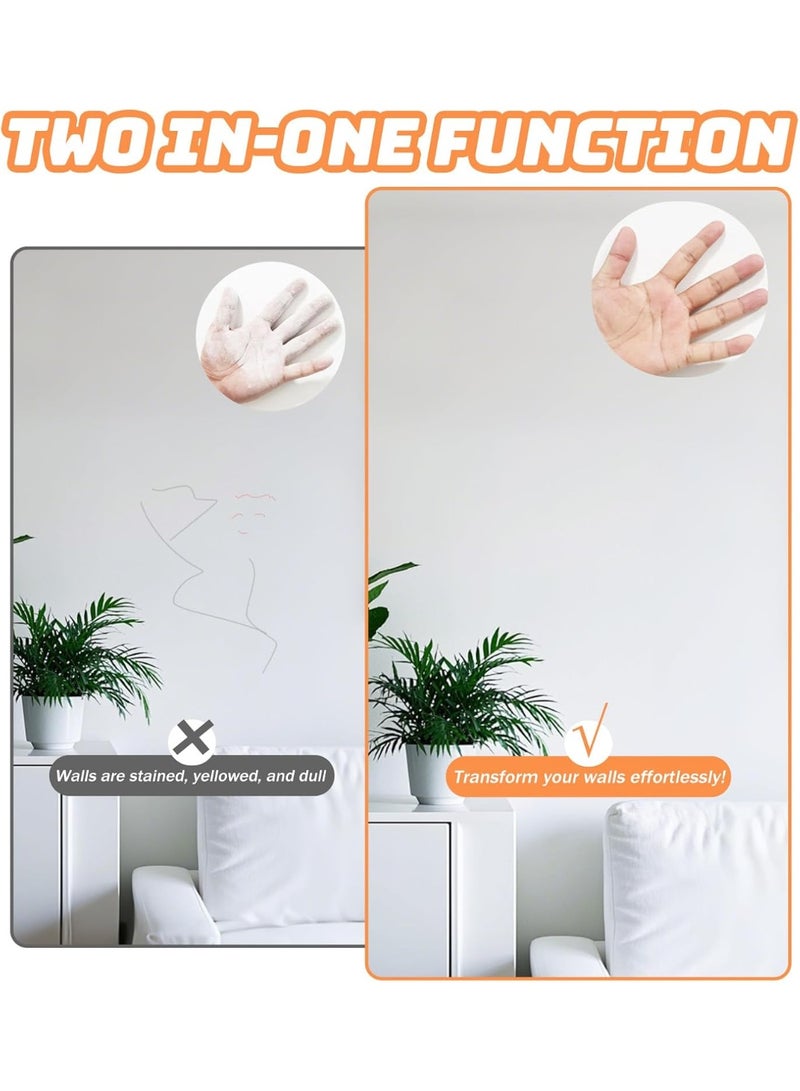 بكرة طلاء لإصلاح عيوب الجدران باللون الأبيض، 500 جم؛ أسطوانة طلاء لاتكس سريعة الجفاف لإصلاح الجدران، فرشاة دوارة لإصلاح الجدران، محلول للخدوش والكتابات على الجدران والشقوق - Image 5